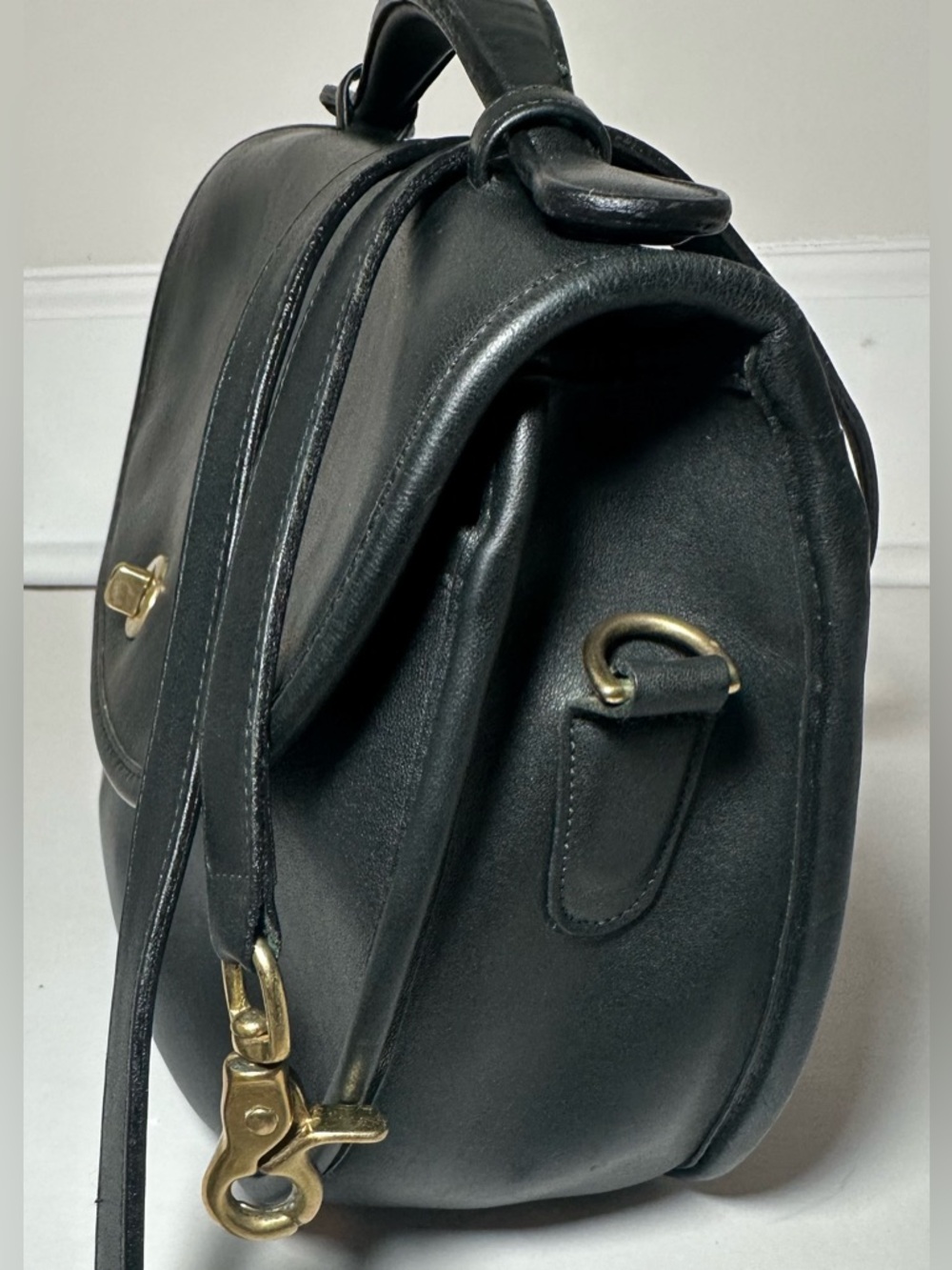 Vintage Coach large plaza bag- forest green (very dark) - Picture 3 of 11